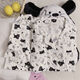 
S.SOFEA cloud cotton cat pajamas women's long-sleeved Japanese cute home clothes set 826# black and white cat 175 L