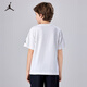 NIKE JORDAN Nike AJ children's summer T-shirt summer new moisture-absorbent and breathable children's short-sleeved pure white 150/72 recommended height 140-152cm