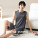 Langsha Pajamas El cuello redondo de algodón puro de verano para hombres se puede usar en los pantalones cortos de chaleco exterior para jóvenes de algodón de algodón de gran tamaño, juego de ropa para el hogar de algodón de gran tamaño OMM13657 L [Peso sugerido 100-120 Jin [Jin iguala 0.5 kg]]]