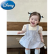 Disney (Disney) Kinderkleidung Baby Girl Summer Anzug Baby Ein Typ Blue Blumen-Hosenträger Rock Puff Kurzärärmelte Onesie Zwei Stücke Vergewaltigung Blumenanzug Kinder tragen 66