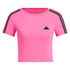 Adidas Neo short-sleeved women's clothing 2025 spring new running fitness training sportswear breathable fashion casual round neck T-shirt jv9859 pulse magenta XL