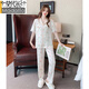 
Modal French Palace Style Women's Ice Silk Pajamas Women's Summer 2025 New Sweet Lace Outdoor Home Clothing YFY-9905 [Short Sleeve Long Trousers] L [100-120Jin[Jin equals 0.5 kg]]