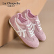 
La Chapelle women's shoes soft sole comfortable German training shoes for women 2025 new summer thin mesh breathable versatile casual flat shoes pink XXE6625-2 37