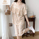 
Modal short-sleeved cotton silk pajamas for women in spring and summer new thin home clothes casual floral anti-convex dot large-size cotton silk set polka dot beige M2603 short-sleeved mid-sleeved pants L (suitable for 90115Jin [Jin equals 0.5 kg])