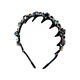 Zuoou blue high skull top beautiful hairband heavy industry crystal rhinestone hairpin wavy toothed fluffy face small headband hair bundle light purple