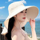 Pdmcms seaside sun protection hat women's large brim summer sun hat neck protection integrated sun hat covering face and neck beach hat large brim sun hat off-white full face sun protection