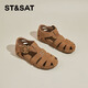 
Saturday Roman sandals for women flat bottom bag head retro casual trend 2025 summer new fashion versatile camel 37 (235mm) standard code