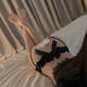 Three o'clock in the morning Butterfly Dream Super Sexy Mesh Lace Thong Open Crotch Free Low Waist Transparent Black