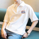 Offizielle Website Offizielle Store Flaggschiff amerikanische Retro-Männer-Polo-Shirt Kurzarm Lose vielseitigem Reverskörper 3895-Wasp White 11xl M 85-110jin [Jin ist gleich 0,5 kg]