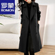 ROMON trench coat for women 2024 spring new mid-length spring and autumn women's clothing small commuting casual versatile coat black XL