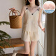 Xianxiyi summer new cloud cotton mat suspender pajamas sweet and can be worn outside home clothes JDX-967# [Apricot color] 170 M