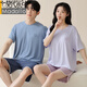
Modal couple pajamas men summer modal women with chest pad short sleeve shorts men summer cool casual home clothes 01N15806 women 01N15606 men M women-