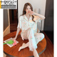 
Modal French Palace Style Women's Ice Silk Pajamas Women's Summer 2025 New Sweet Lace Outdoor Home Clothing YFY-9905 [Short Sleeve Long Trousers] L [100-120Jin[Jin equals 0.5 kg]]
