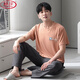 LangSha (LangSha) extra large size men's modal pajamas plus fat pajamas summer thin loose casual home clothes short-sleeved trousers suit ALS9905 L men [100-125Jin [Jin equals 0.5 kg]]
