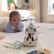 Mi Lan practices head-up toys for newborn babies and toddlers 0-3-6 three-four-month-old children 8 little month old babies to coax babies. Rotating puppy + charging set
