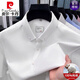 Pierre Cardin High-End High-End im mittleren Alter mit kurzer Ärmeln 100% reines Baumwollhemd Sommer Neues lässiges Geschäft mit heftiger Farbe Trendy Hemd Jacke QLM-15260-Naru Qing Französisch M.