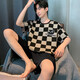 Herren-Pyjamas Sommermodal kurzärmelige Sommereiseis-Dünnstil-Teenager können Sommer-Hausbekleidungsanzüge außerhalb von Jy Men 687 l Größe 170, Gewicht 100-130 Jin [Jin gleich 0,5 kg]