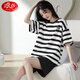 LangSha (LangSha) high-end 2025 summer pajamas for women pure cotton shorts Korean version cute plus size for outer cotton home clothing set A9855 M (75-95Jin [Jin equals 0.5 kg])