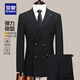ROMON Men's Suit Suit 2025 Spring New Business Casual Professional Suit Western and Middle Youth Suit Black M (170)