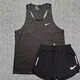 NBA KIDS-NIKE体育训练套装男女马拉松跑步无袖健身背心运动田径速干短裤 耐克大网眼白色背心+三分裤打钩 耐克L