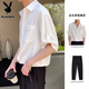 Playboy Torse à manches courtes playboy Men de style Summer Men de style glacière Silk Ice Droop Business Casual Loose Halfleved Men's Clothing Men's White L Size 125-140jin [Jin est égal à 0,5 kg]
