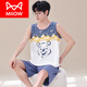 Catman (MiiOW) teenager pajamas men's summer vest pure cotton thin 12-13-15 years old sleeveless vest 16 junior high school students 1289 vest turmeric Bikachu M teenage version 60-80Jin [Jin equals 0.5 kg] 140-152CM