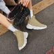 Changxiang Huili men's shoes summer 2025 new sports running leisure travel youth thick sole heightened coconut mesh shoes men RF-AA9909 beige 40