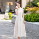 Ehangy Light Luxury Brand 2025 Summer New Dress Women's High-end Temperament Western Style Age-Reducing Simple and Elegant Skirt Beige M