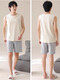 Yalu Vest Pajamas Men's Pure Cotton Summer Sumveless Vest Tin Home Clothing для летней спортивной одежды на улице NSWR-Lotus Color 13658 L Men [Рекомендуется 95-125JIN [JIN равен 0,5 кг]]]