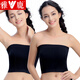 Yalu Mid-Length Tube Top Women's Bottoming Bra Summer Without Pads One-piece Strapless Bra Wraps Thin Chest, Mid-Length Style (2 Pieces Black) L