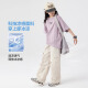 小猪彼特女童夏季套装儿童2025新款洋气时髦运动短袖女大童夏装女孩工装裤 15265杏色+19150紫色 150 cm