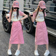 佐绯络9227女童夏装套装2025洋气中大童夏季新中式短袖半身裙两件套 白色单 中式短袖 120 建议身高103-112cm左右