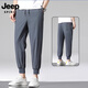 Jeep Spirit Ice Seidenhose Männer loser Straight Herren 2025 Neue Art der neun-Punkte-Freizeithosen für Männer im Sommer dünne Stil 719 Black XL