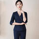 伊蜜魅产康师育婴师工作服高档美容院养生馆SPA会所月子中心制服套装 藏 单上衣藏青6296 S建议80-90斤 均码