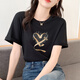 NOSSKISS奢侈高档品牌短袖棉t恤女2025夏季新款时尚宽松显瘦气质百搭上衣 灰蓝色724 S
