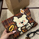 Cosmetic bag, portable large-capacity retro plaid storage bag, stylish travel and outing toiletry bag, coffee puppy storage bag