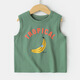 Wen Xiaoying HELLO YING Right European boy vest summer clothes children's clothing children's baby boy sleeveless T-shirt summer thin summer U15850 white background green strips 90 cm