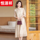 Hengyuanxiang 2025 Nouvelle robe d'été pour les mères d'âge moyen et âgées, nouvelle robe de style chinois pour la jupe couverte de ventre à la mode pour femmes de gamme haut de gamme xl