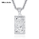 Miss JuJu pt950 platinum rich small gold brick pendant platinum crushed ice ice flash gold bar necklace women's pendant 4.3-4.5g + delivery silver chain
