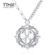TTMIX embroidery ball platinum pendant new Chinese style pt950 women's hollow gold necklace for girlfriend flash o chain small size 4.3-4.5g 43+3cm