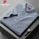 Pierre Cardin Camisa de manga corta Hombres Summer Algodón puro Jacket suelto Hombres de negocios Camisa informal