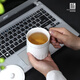 Shunxiang tea cup with lid ceramic cup business meeting reception water cup pottery office 10-pack company meeting tea cup