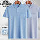 
Classic car ice silk short-sleeved T-shirt middle-aged men's lapel daddy suit 2025 summer new thin cool breathable polo shirt ice silk-9923 blue real pocket M 48/165