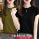 玉芝琳短袖t恤女2025夏季新款圆领宽松显瘦冰丝小飞袖体恤宽松大码上衣 酒红+芥末黄【CM718两件装】 2XL 【建议145-165】