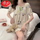 Langsha Bingsi Pajamas for women in summer thin style with chest pads cute Pachy dog lace short-sleeved shorts 2025 new home clothing K682 Little Bee Dog with chest pads XXL All size