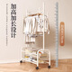 Yimo coat rack movable floor-standing home bedroom iron storage shoe and hat hanging clothes rack 60 double layers - white