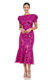 JS Collections Women's Ayla Pleated Sleeve Cocktail, Fuchsia Fuchsia 6