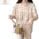 
Modal short-sleeved cotton silk pajamas for women in spring and summer new thin home clothes casual floral anti-convex dot large-size cotton silk set polka dot beige M2603 short-sleeved mid-sleeved pants L (suitable for 90115Jin [Jin equals 0.5 kg])