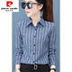 
Pierre cardin official high-end pure i cotton shirt for women 2024 spring and autumn new high-end striped long-sleeved versatile top temperament Guangdong Puning brand flagship ZXP1392 gray [pure cotton] 3XL Guangdong Puning [suggested 135-145Jin [Jin equals 0.5 kg]