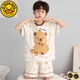 G. DUCKKIDS男童睡衣纯棉短袖卡皮巴拉2025超火两件套夏装儿童家居服大童套装 N694哪咤 150 cm/大童S码体重70-85斤拍这